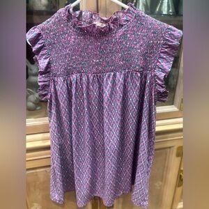 JODIFL Purple Patterned Blouse